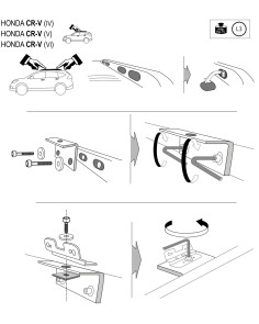 Kit barre portatutto LP65 per Honda CR-V 5p dal 2012 railing integrato 2