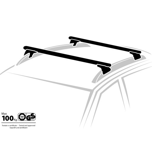 Barre portatutto portapacchi alluminio 140cm Silenzio per profilo integrato