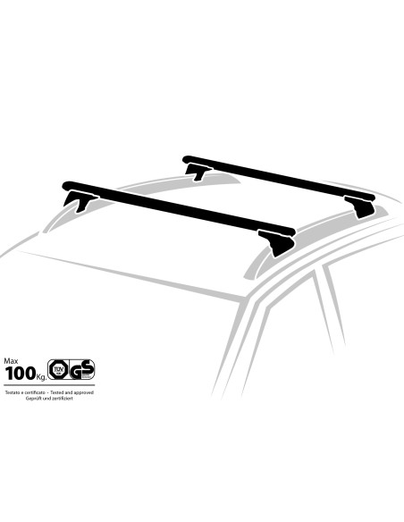 Barre portatutto portapacchi alluminio 120cm Alumia per profilo integrato