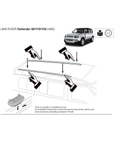 Barre portatutto alluminio silenzio per Land Rover Defender con profili dal 2019 2