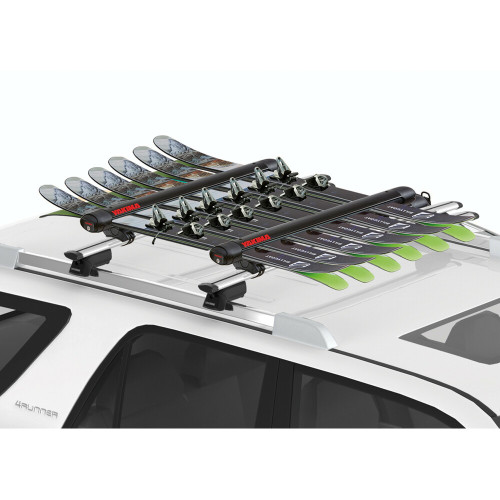 Portasci per barre da tetto FatCat evo black 6 paia di sci o 4 snow