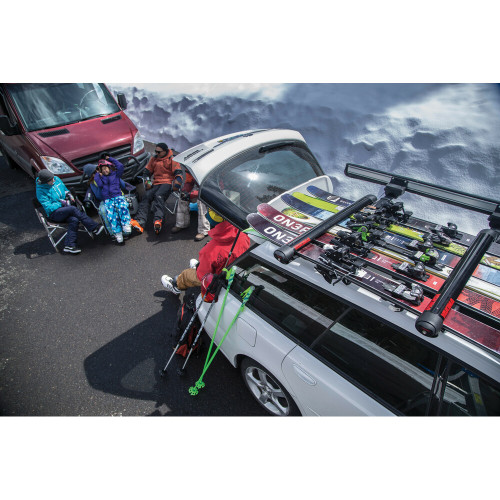 Portasci per barre da tetto FatCat evo black 6 paia di sci o 4 snow