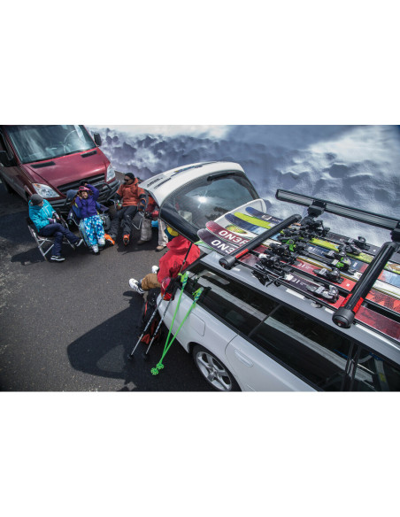 Portasci per barre da tetto FatCat evo black 6 paia di sci o 4 snow