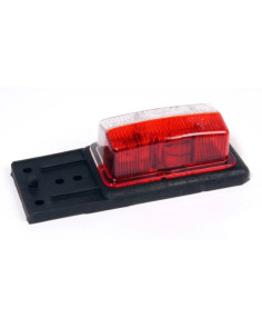 Fanale ingombro laterale rosso/bianco con supporto per rimorchi