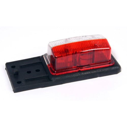 Fanale ingombro laterale rosso/bianco con supporto per rimorchi