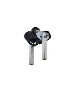 Rullo centrale posteriore doppio basculante con gambo 130mm per rimorchi