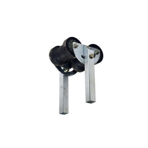 Rullo centrale posteriore doppio basculante con gambo 130mm per rimorchi