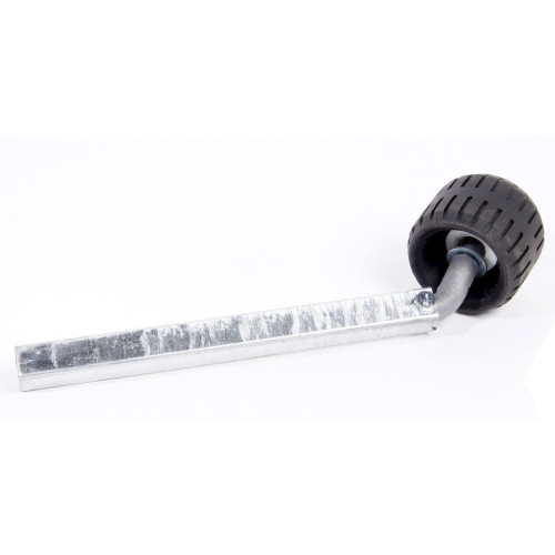 Rullo laterale singolo nero con gambo 30x30 per rimorchi