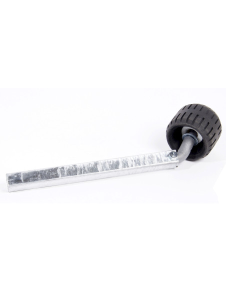 Rullo laterale singolo nero con gambo 30x30 per rimorchi