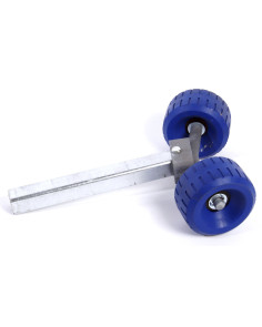 Rullo laterale doppio blu con gambo 40x40mm per rimorchi