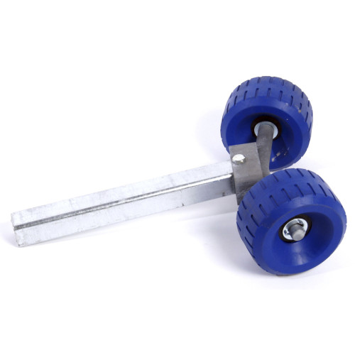 Rullo laterale doppio blu con gambo 40x40mm per rimorchi