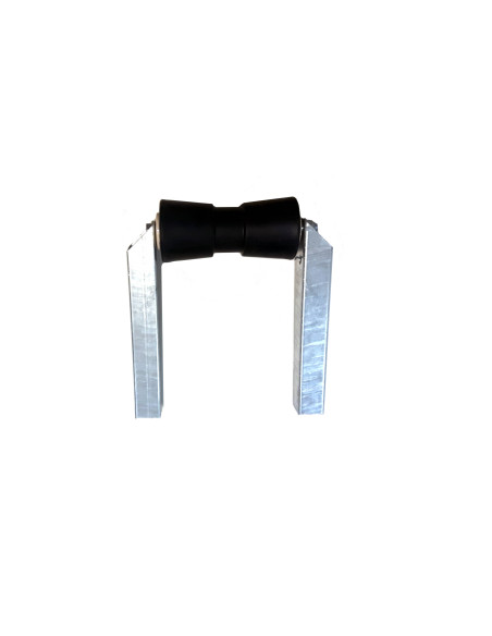 Rullo centrale singolo nero con gambo 40x40 per rimorchi