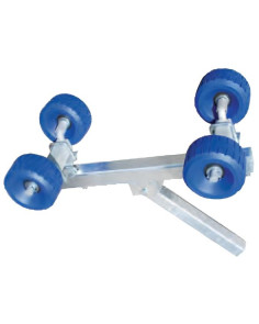 Rullo laterale basculante blu con gambo 40x40mm per rimorchi