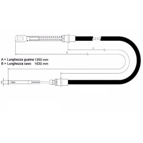 Cavo freno 1350mm per rimorchi Ellebi - 298550034