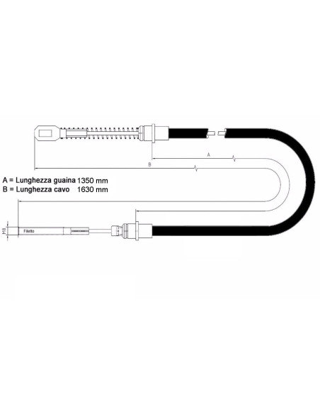 Cavo freno 1350mm per rimorchi Ellebi - 298550034