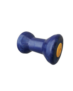 Rullo centrale blu inserto giallo foro 18mm per rimorchi
