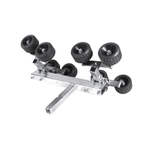 Rullo laterale a 8 rulli grigio con gambo 40x40mm per rimorchi