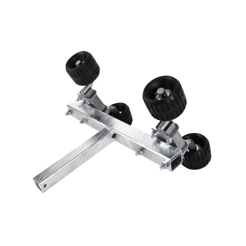 Rullo laterale a 4 rulli nero con gambo 40x40mm per rimorchi