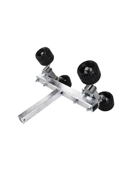 Rullo laterale a 4 rulli nero con gambo 40x40mm per rimorchi