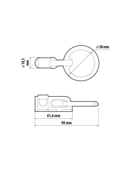 Anello di fissaggio con doppio perno per rotaie fermacarico a scorrimento Type 4