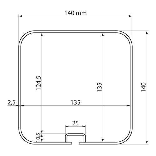 Portatubi in alluminio per barre portatutto - 322cm
