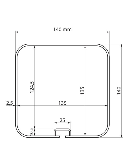 Portatubi in alluminio per barre portatutto - 322cm