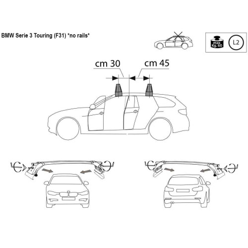 Kit barre portatutto LP47 per Bmw Serie 3 Touring SW 2012-2019