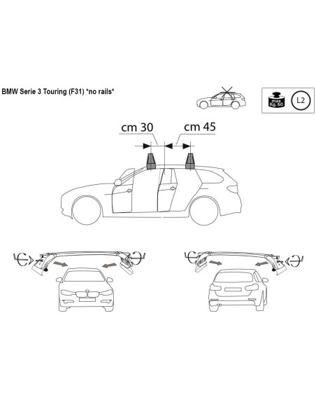 Kit barre portatutto LP47 per Bmw Serie 3 Touring SW 2012-2019