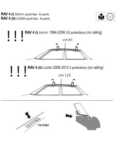 Kit barre portatutto LP47 per Toyota Rav4 5p Crossover 2006-2013 2