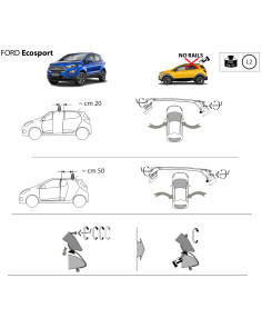 Kit barre portatutto LP47 per Ford Ecosport dal 2014 2