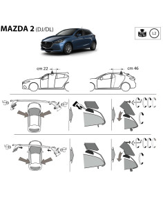 Kit barre portatutto LP47 per Mazda 2 5 porte dal 2014 2