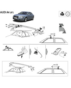 Kit barre portatutto LP47 per Audi A4 Berlina 2004-2008 2