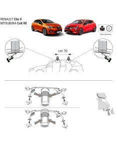 Kit barre portatutto LP47 per Mitsubishi Colt dal 2023 2