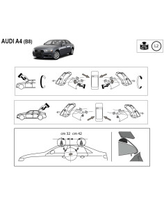 Kit barre portatutto LP47 per Audi A4 Berlina 2007-2015 2