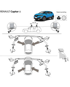 Kit barre portatutto LP47 per Renault Captur dal 2013 al 2019 2