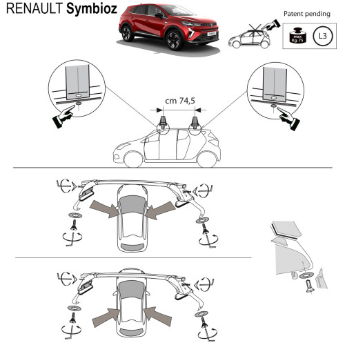Kit barre portatutto LP47 per Renault Symbioz dal 2024
