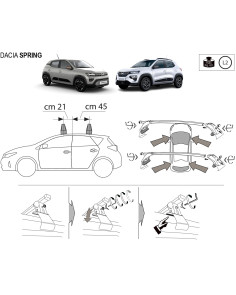 Kit barre portatutto portapacchi LP49 per Dacia Spring dal 2021 2