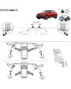 Kit barre portatutto LP47 per Nissan Juke 5 porte dal 2019 2