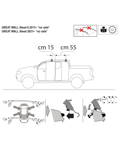 Kit barre portatutto LP47 per Great Wall Steed dal 2011