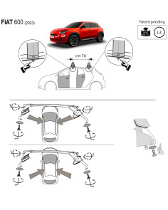 Kit barre portatutto LP47 per Fiat 600 dal 2023 2