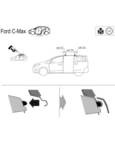 Kit barre portatutto LP47 per Ford C-Max Monovolume 7 posti dal 2010 2