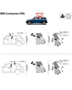 Kit barre portatutto LP47 per Mini Countryman senza railing 2017-2023 2