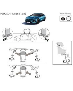 Kit barre portatutto LP47 per Peugeot 408 dal 2022 2