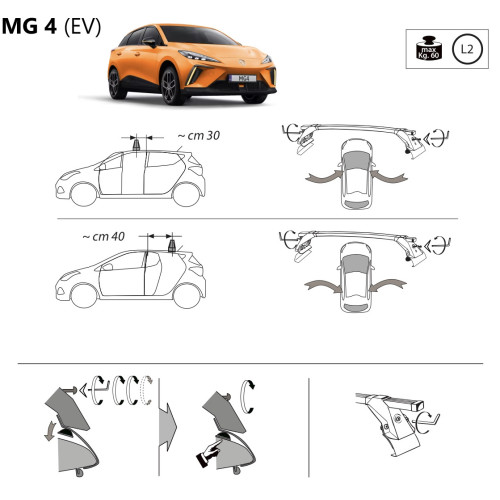 Kit barre portatutto LP47 per MG 4 dal 2022