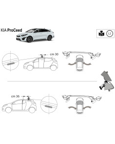 Kit barre portatutto LP47 per Kia ProCeed 5 porte dal 2019 2