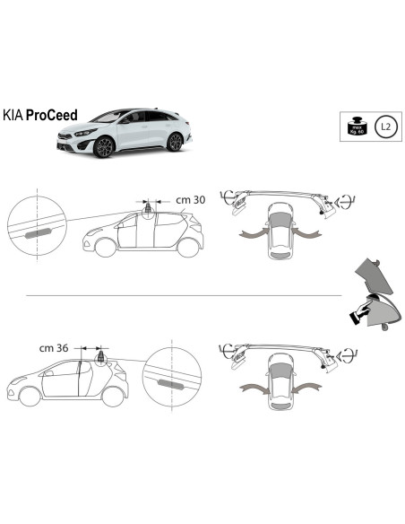 Kit barre portatutto LP47 per Kia ProCeed 5 porte dal 2019