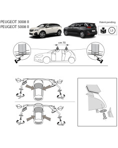 Kit barre portatutto LP47 per Peugeot 3008 2016-2023 - 5008 2017-2024 2