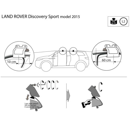 Kit barre portatutto LP47 per Land Rover Discovery Sport dal 2014