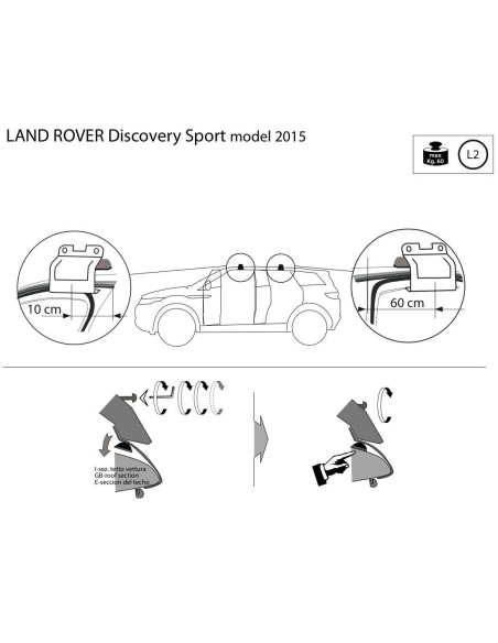 Kit barre portatutto LP47 per Land Rover Discovery Sport dal 2014