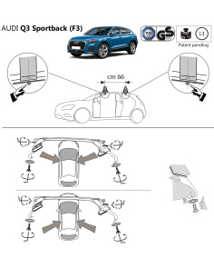 Kit barre portatutto LP47 per Audi Q3 Sportback 2019-2025 2
